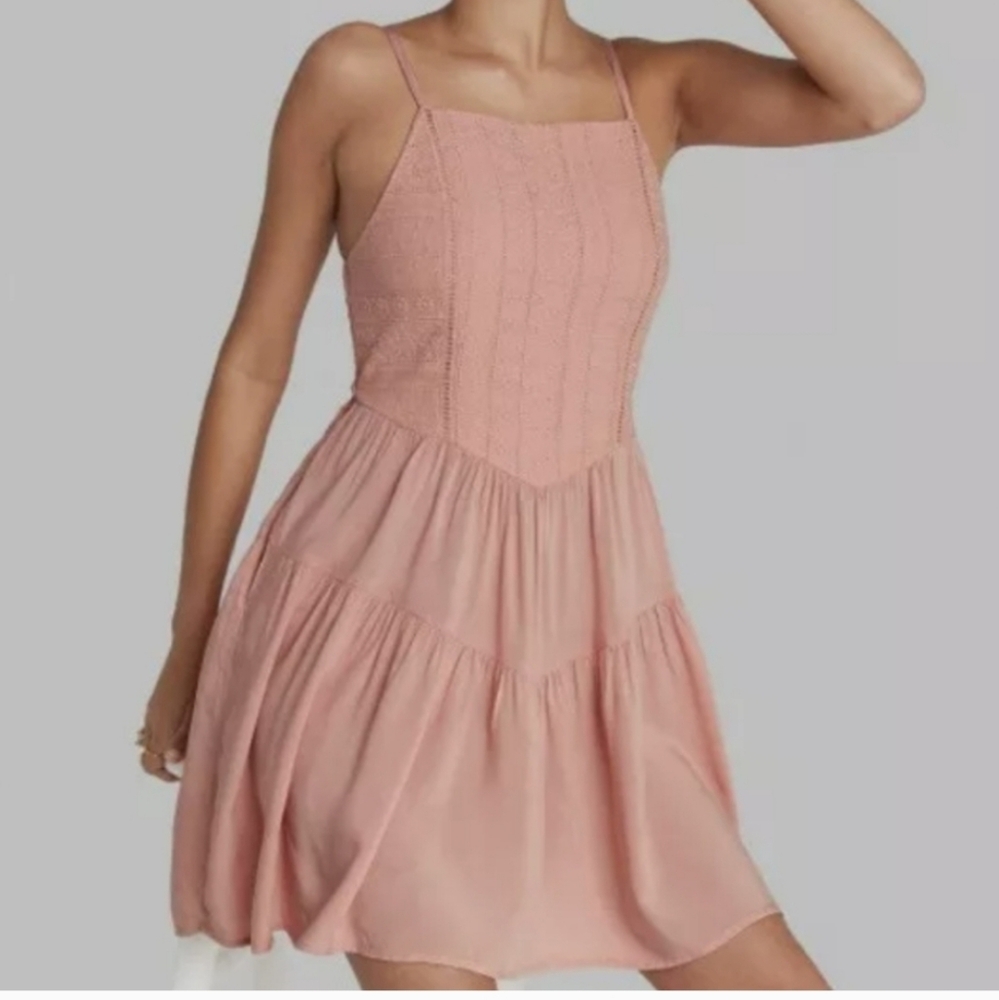 ☀️🔔Wild FABLE Eyelet Pink Summer Dress